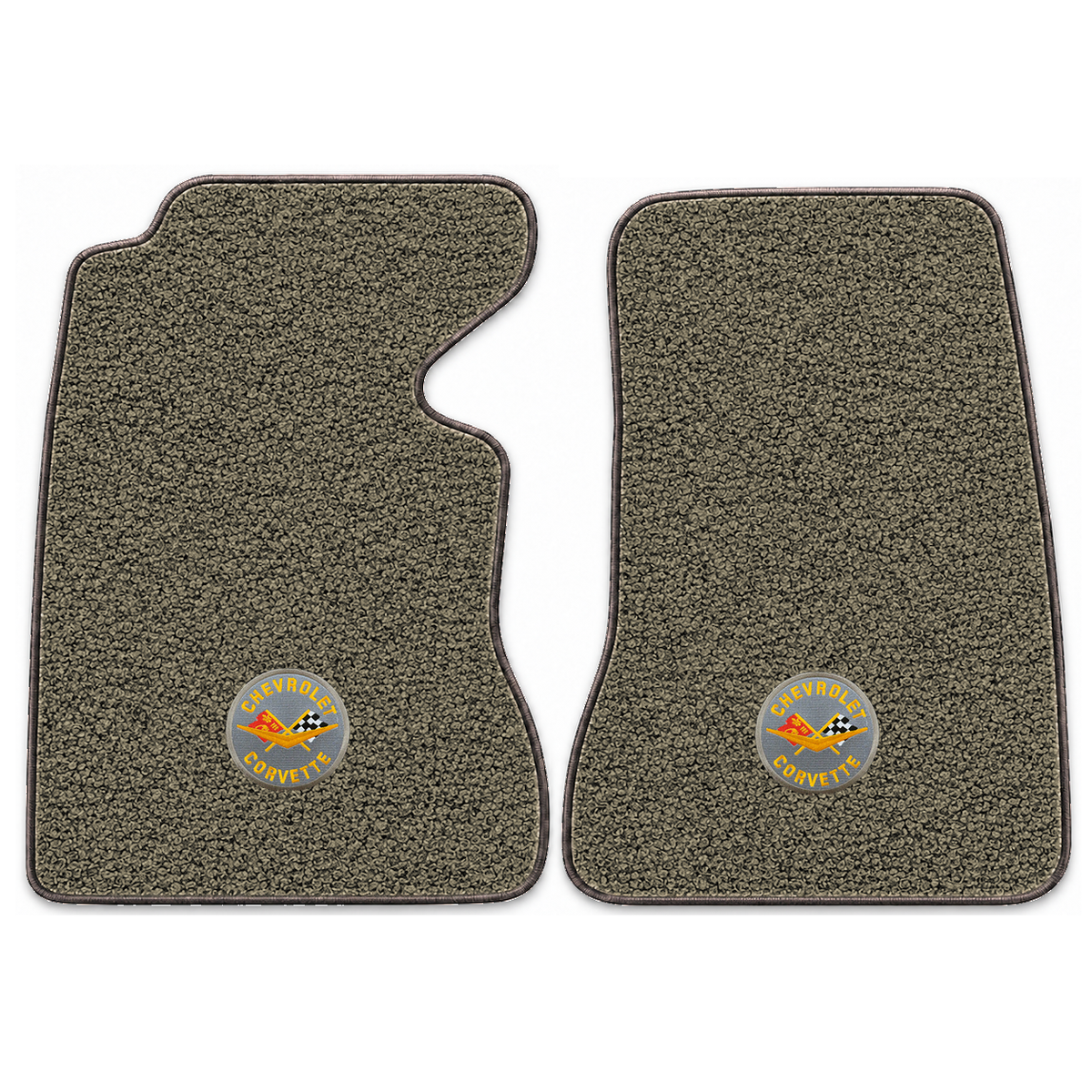 Illustration of 1959 Chevrolet Corvette floor mats with the #8 Corvette Circle logo in Tuxedo 107...
