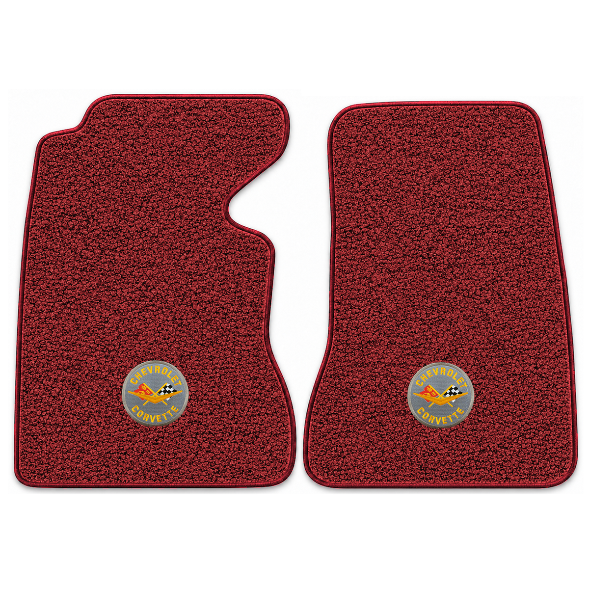 Illustration of 1959 Chevrolet Corvette floor mats with the #8 Corvette Circle logo in Tuxedo C-3...