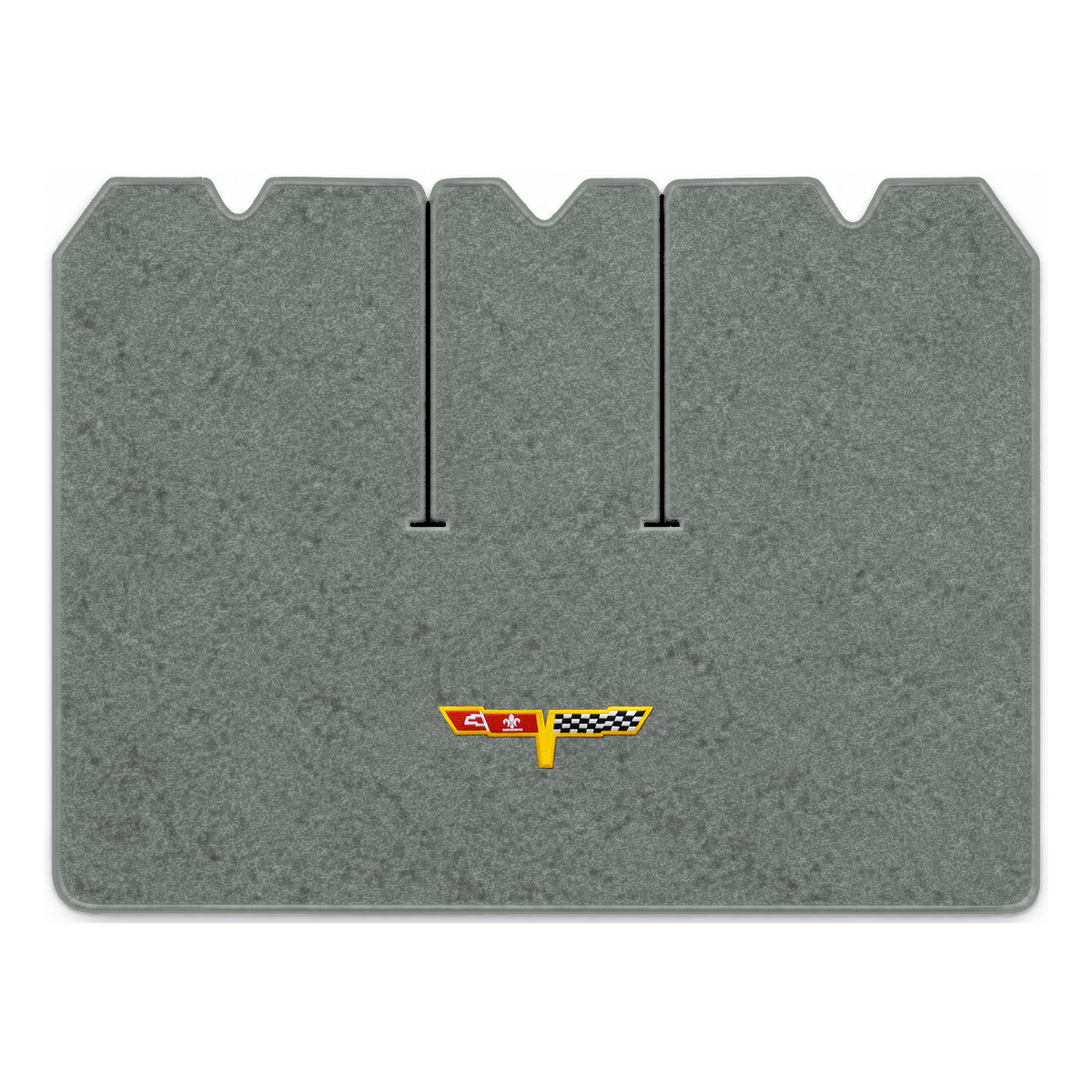 Illustration of 1978 Chevrolet Corvette cargo mat with the #12 Corvette Flags logo in Cutpile 180...