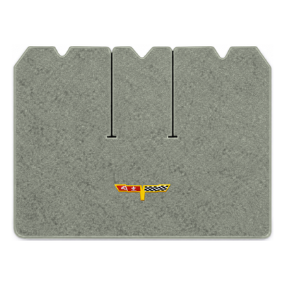Illustration of 1977 Chevrolet Corvette cargo mat with the #12 Corvette Flags logo in Cutpile 466...