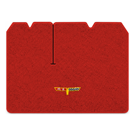 Illustration of 1982 Chevrolet Corvette cargo mat with the #12 Corvette Flags logo in Cutpile 729...