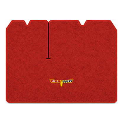 Illustration of 1982 Chevrolet Corvette cargo mat with the #12 Corvette Flags logo in Cutpile 729...