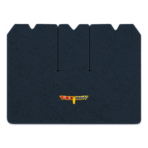 Illustration of 1977 Chevrolet Corvette cargo mat with the #12 Corvette Flags logo in Cutpile 762...