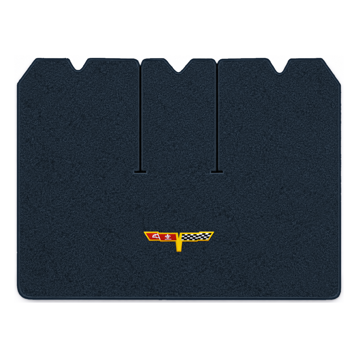 Illustration of 1978 Chevrolet Corvette cargo mat with the #12 Corvette Flags logo in Cutpile 762...