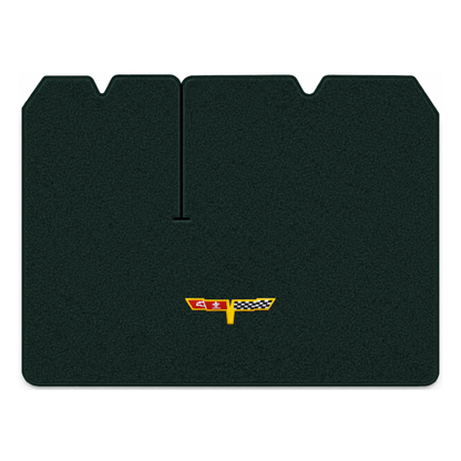 Illustration of 1982 Chevrolet Corvette cargo mat with the #12 Corvette Flags logo in Cutpile 798...