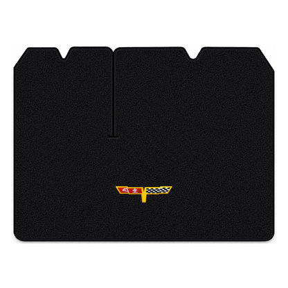 Illustration of 1982 Chevrolet Corvette cargo mat with the #12 Corvette Flags logo in Cutpile 801...