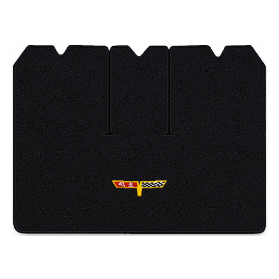 Illustration of 1977 Chevrolet Corvette cargo mat with the #12 Corvette Flags logo in Cutpile 801...