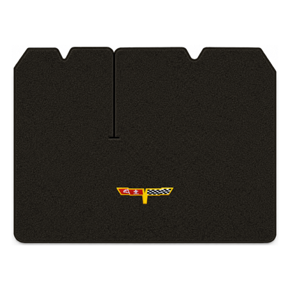 Illustration of 1982 Chevrolet Corvette cargo mat with the #12 Corvette Flags logo in Cutpile 897...