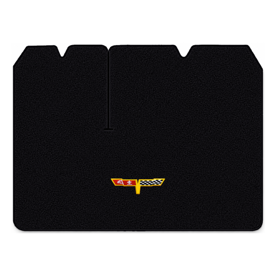 Illustration of 1982 Chevrolet Corvette cargo mat with the #12 Corvette Flags logo in Essex 1001A...