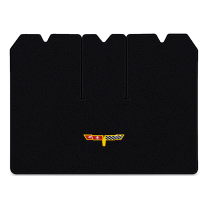 Illustration of 1977 Chevrolet Corvette cargo mat with the #12 Corvette Flags logo in Essex 1001A...