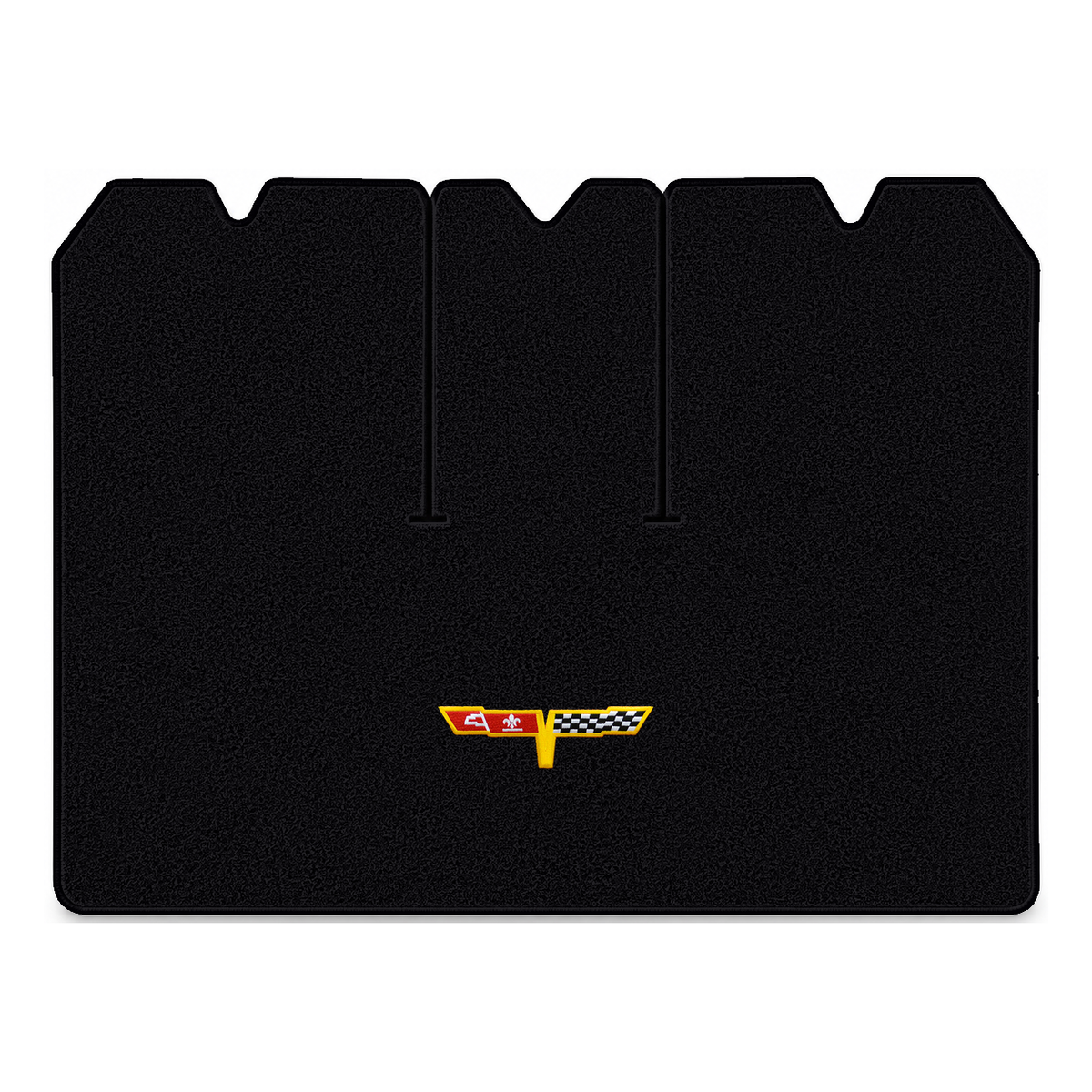 Illustration of 1978 Chevrolet Corvette cargo mat with the #12 Corvette Flags logo in Essex 1001A...
