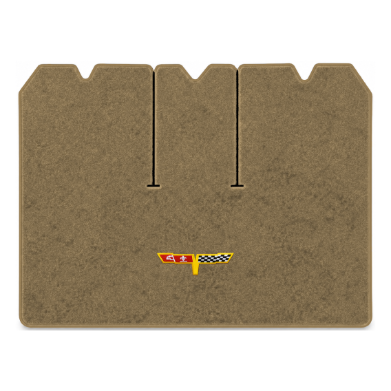 Illustration of 1977 Chevrolet Corvette cargo mat with the #12 Corvette Flags logo in Essex 1004A...