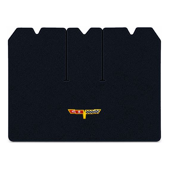 Illustration of 1977 Chevrolet Corvette cargo mat with the #12 Corvette Flags logo in Essex 1044A...