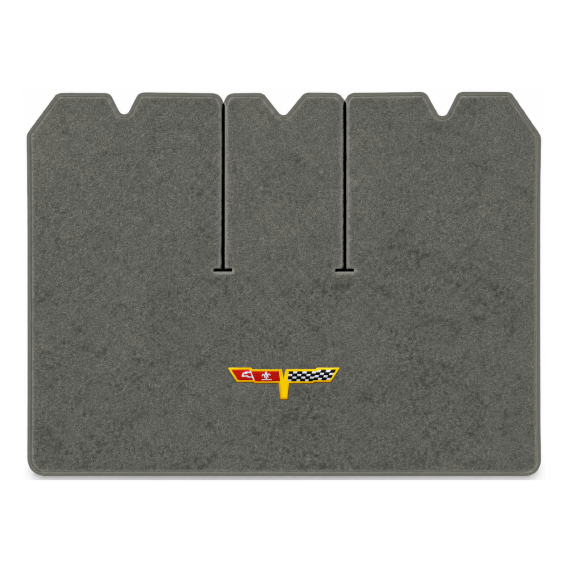 Illustration of 1977 Chevrolet Corvette cargo mat with the #12 Corvette Flags logo in Essex 1066A...