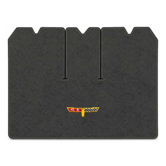 Illustration of 1977 Chevrolet Corvette cargo mat with the #12 Corvette Flags logo in Essex 1068A...