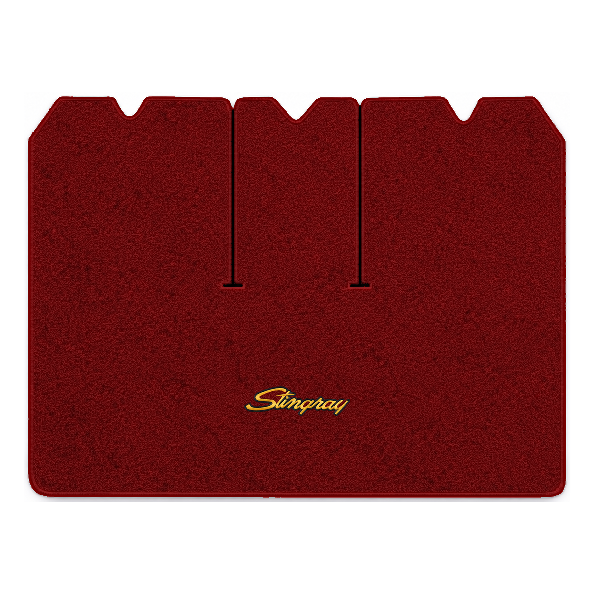 Illustration of 1970 Chevrolet Corvette cargo mat with the #13-P Stingray logo in Cutpile 4305 Ox...