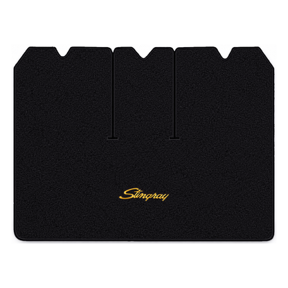 Illustration of 1970 Chevrolet Corvette cargo mat with the #13-P Stingray logo in Cutpile 801 Bla...