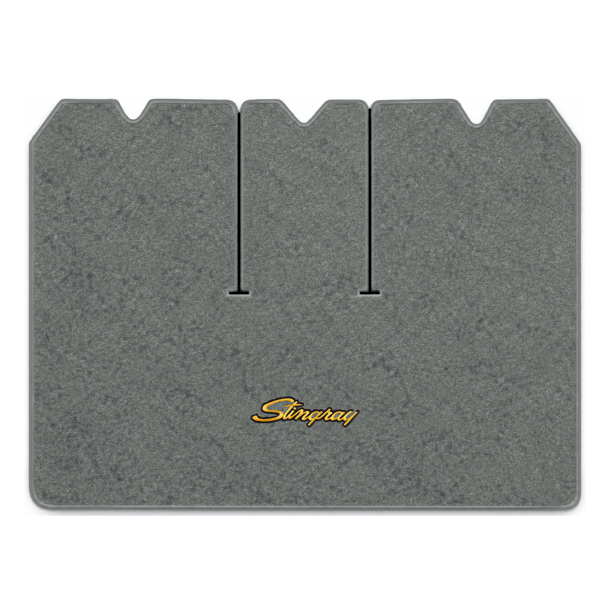 Illustration of 1970 Chevrolet Corvette cargo mat with the #13-P Stingray logo in Cutpile 807 Dar...