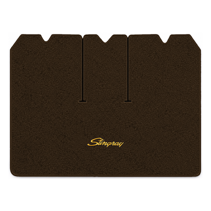Illustration of 1972 Chevrolet Corvette cargo mat with the #13-P Stingray logo in Cutpile 810 Bro...