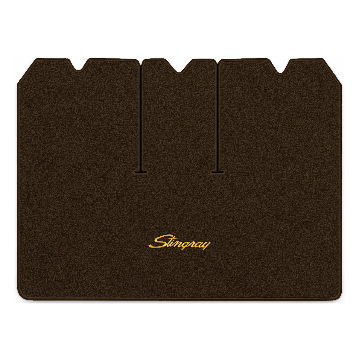 Illustration of 1976 Chevrolet Corvette cargo mat with the #13-P Stingray logo in Cutpile 810 Bro...