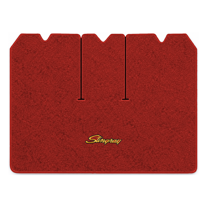 Illustration of 1972 Chevrolet Corvette cargo mat with the #13-P Stingray logo in Cutpile 835 Fir...