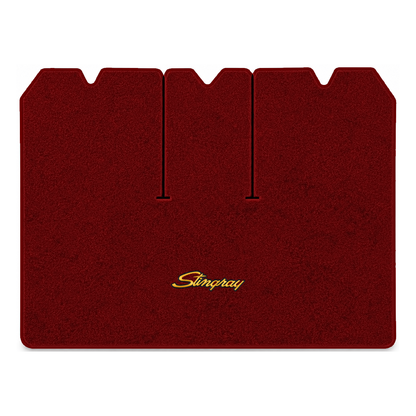 Illustration of 1972 Chevrolet Corvette cargo mat with the #13-P Stingray logo in Essex 1016A Red...