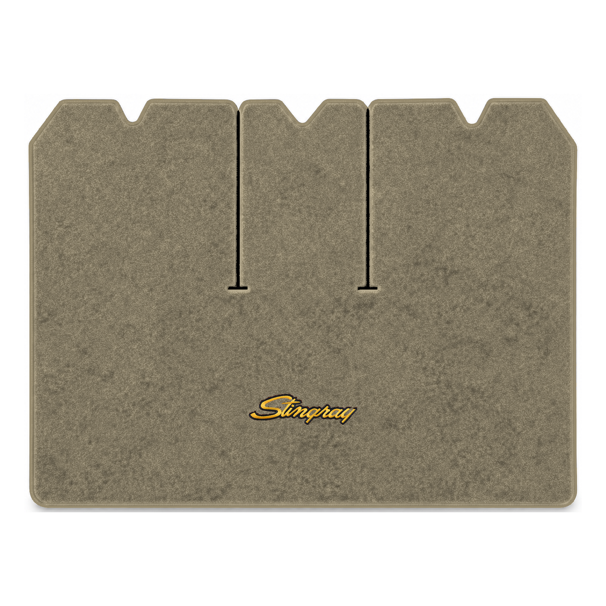 Illustration of 1970 Chevrolet Corvette cargo mat with the #13-P Stingray logo in Essex 1035A Bei...
