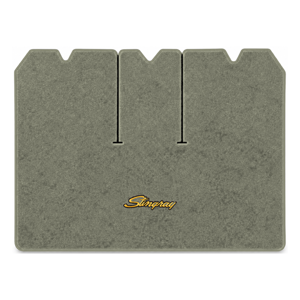 Illustration of 1976 Chevrolet Corvette cargo mat with the #13-P Stingray logo in Essex 1053A Sil...