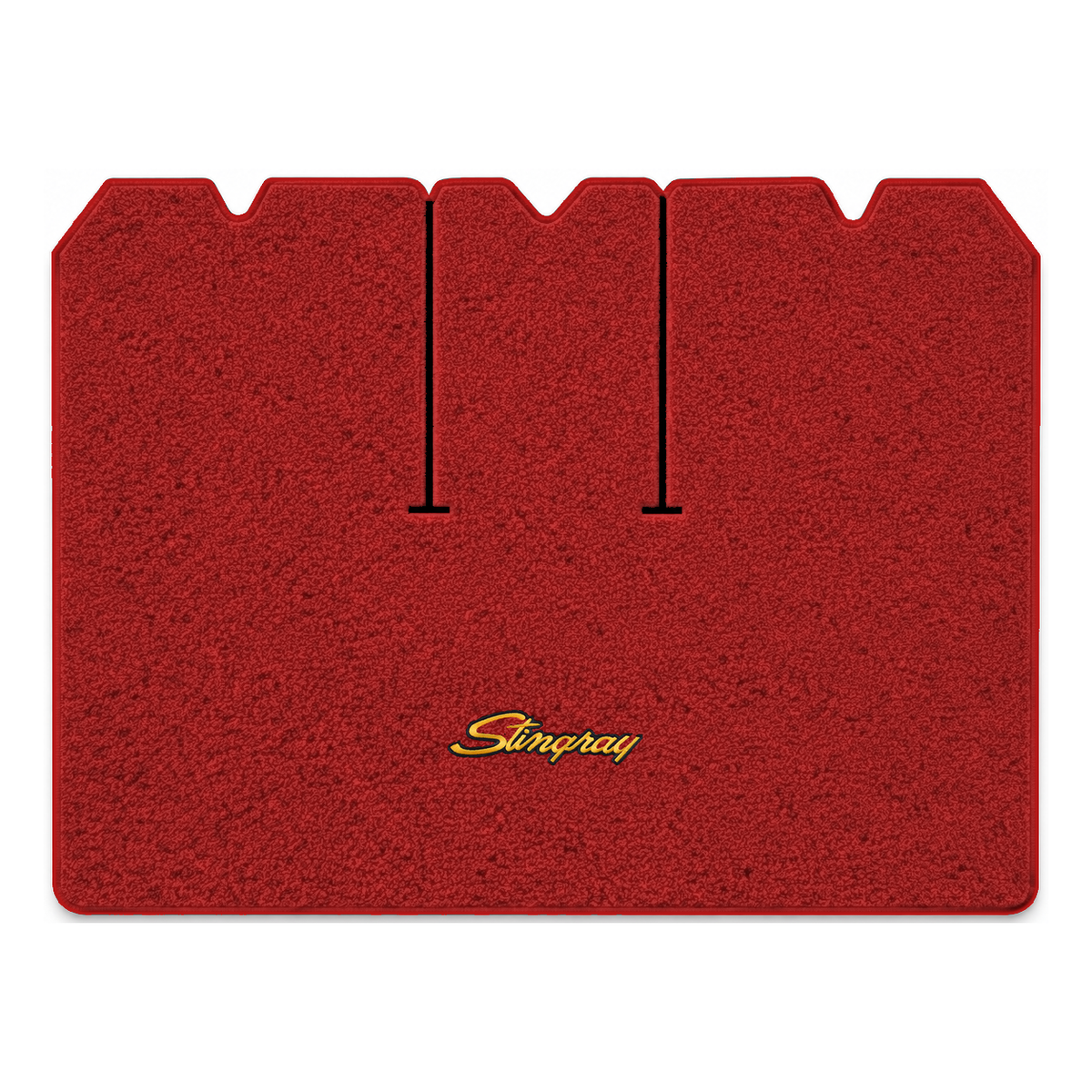 Illustration of 1976 Chevrolet Corvette cargo mat with the #13-P Stingray logo in Loop 02 Red car...