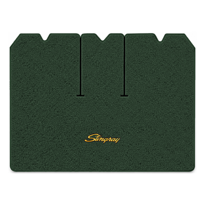 Illustration of 1970 Chevrolet Corvette cargo mat with the #13-P Stingray logo in Loop 08 Dark Gr...