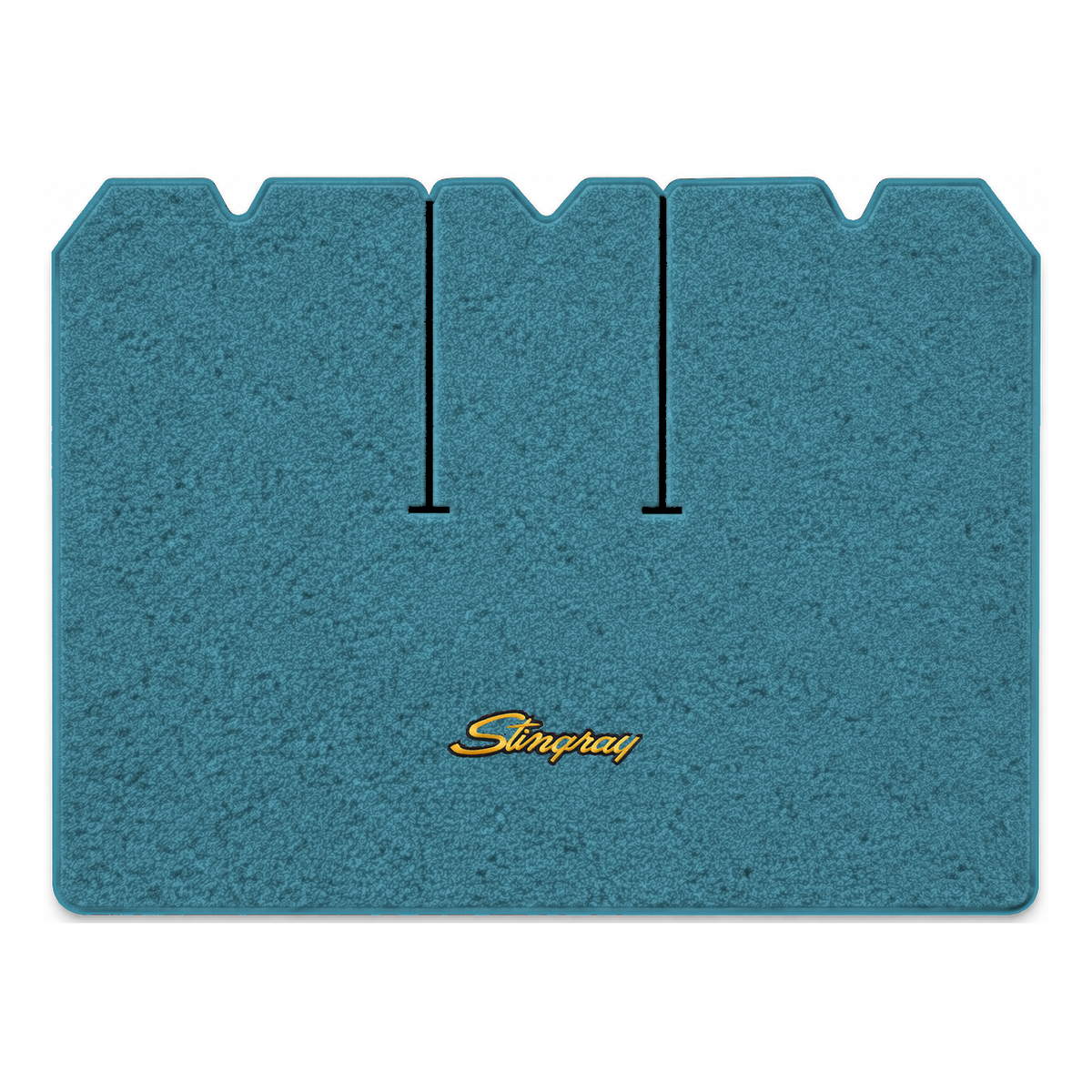 Illustration of 1976 Chevrolet Corvette cargo mat with the #13-P Stingray logo in Loop 09 Medium ...