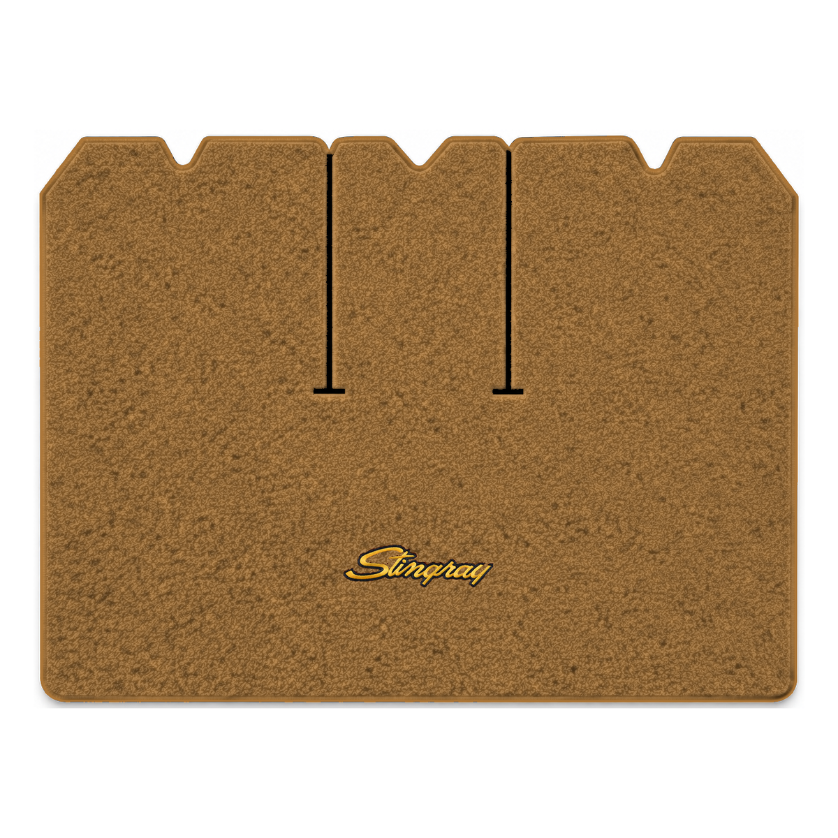 Illustration of 1976 Chevrolet Corvette cargo mat with the #13-P Stingray logo in Loop 11 Medium ...
