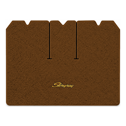 Illustration of 1976 Chevrolet Corvette cargo mat with the #13-P Stingray logo in Loop 12 Dark Sa...