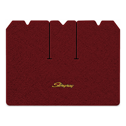 Illustration of 1970 Chevrolet Corvette cargo mat with the #13-P Stingray logo in Loop 13 Maroon ...
