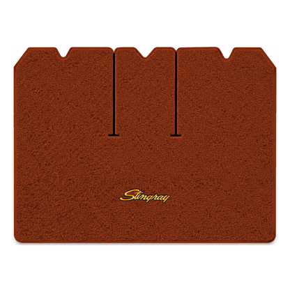 Illustration of 1976 Chevrolet Corvette cargo mat with the #13-P Stingray logo in Loop 21 Burnt O...