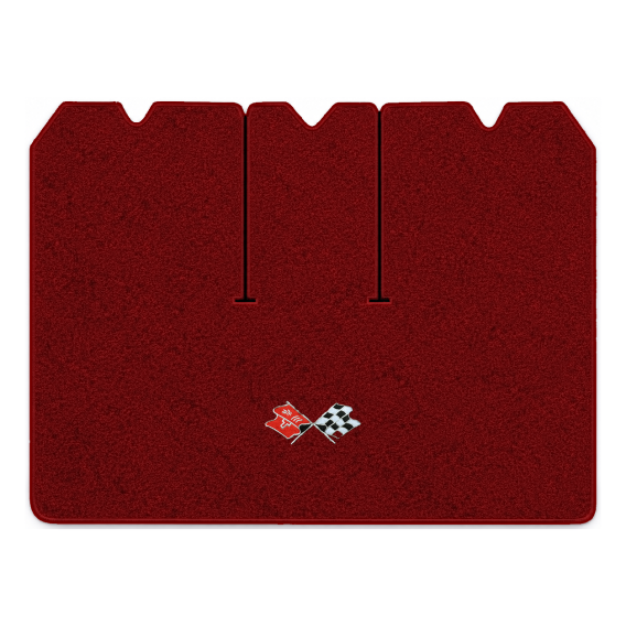Illustration of 1975 Chevrolet Corvette cargo mat with the #211 1968-72 Corvette Cross Flags logo...