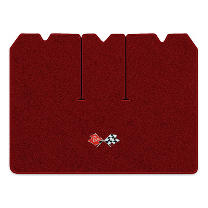 Illustration of 1971 Chevrolet Corvette cargo mat with the #211 1968-72 Corvette Cross Flags logo...