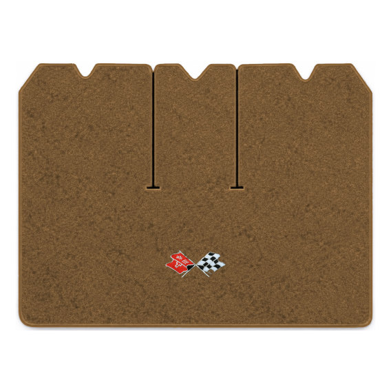 Illustration of 1975 Chevrolet Corvette cargo mat with the #211 1968-72 Corvette Cross Flags logo...