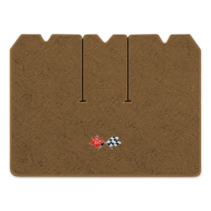 Illustration of 1975 Chevrolet Corvette cargo mat with the #211 1968-72 Corvette Cross Flags logo...