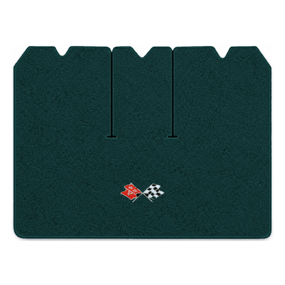 Illustration of 1971 Chevrolet Corvette cargo mat with the #211 1968-72 Corvette Cross Flags logo...