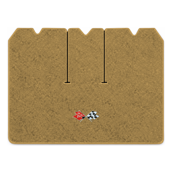 Illustration of 1975 Chevrolet Corvette cargo mat with the #211 1968-72 Corvette Cross Flags logo...