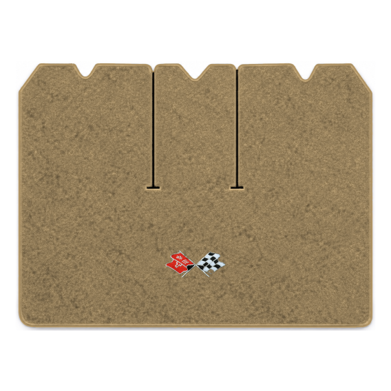 Illustration of 1971 Chevrolet Corvette cargo mat with the #211 1968-72 Corvette Cross Flags logo...