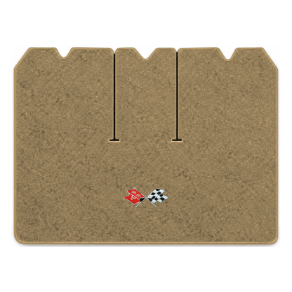 Illustration of 1975 Chevrolet Corvette cargo mat with the #211 1968-72 Corvette Cross Flags logo...