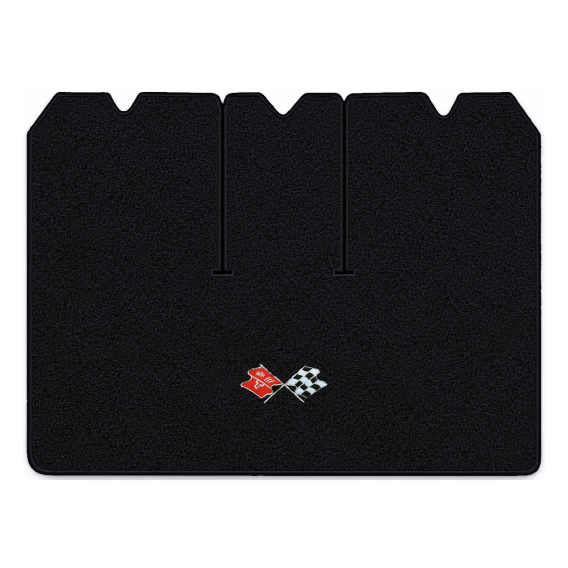 Illustration of 1975 Chevrolet Corvette cargo mat with the #211 1968-72 Corvette Cross Flags logo...