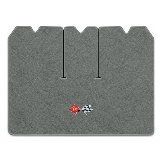 Illustration of 1975 Chevrolet Corvette cargo mat with the #211 1968-72 Corvette Cross Flags logo...