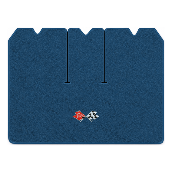 Illustration of 1971 Chevrolet Corvette cargo mat with the #211 1968-72 Corvette Cross Flags logo...