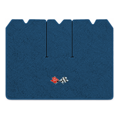 Illustration of 1975 Chevrolet Corvette cargo mat with the #211 1968-72 Corvette Cross Flags logo...