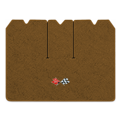 Illustration of 1971 Chevrolet Corvette cargo mat with the #211 1968-72 Corvette Cross Flags logo...