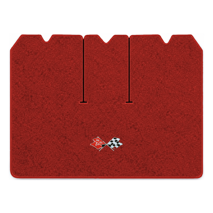 Illustration of 1971 Chevrolet Corvette cargo mat with the #211 1968-72 Corvette Cross Flags logo...