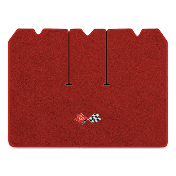 Illustration of 1975 Chevrolet Corvette cargo mat with the #211 1968-72 Corvette Cross Flags logo...